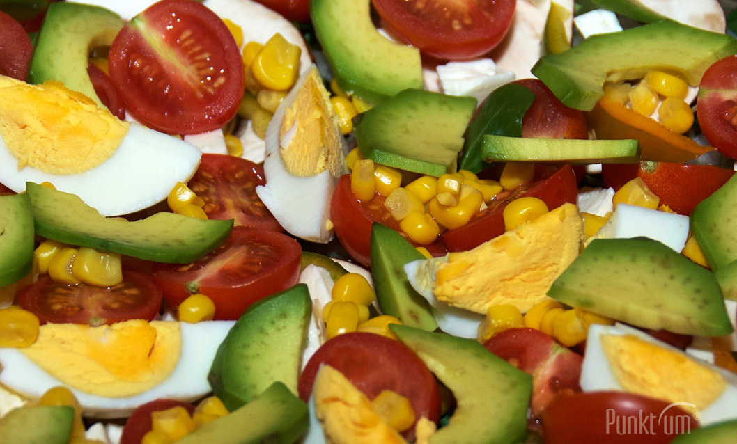 Avocado, Pilze und Eier